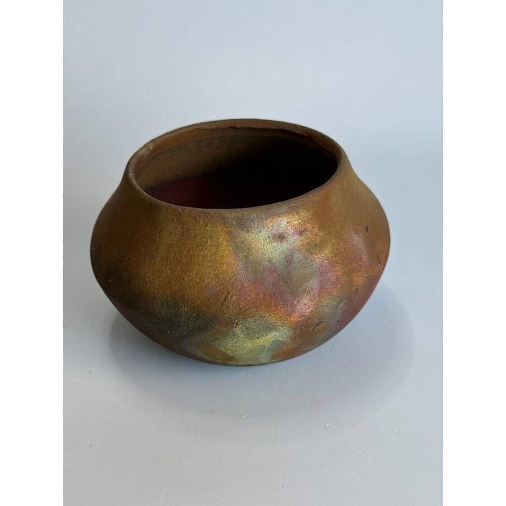 Vintage Raku Pottery Bowl Handcrafted in Japan Signed by Artist T Pons - Picture 5 of 7